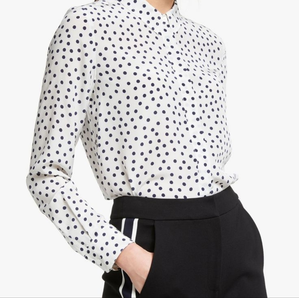 Boden polka dot silk shirt